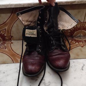 Vintage Justin Leather Burgundy / Black Boots